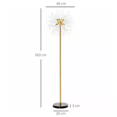 HOMCOM 160cm Dandelion-Crystallite Floor Lamp, with Foot Switch - 3