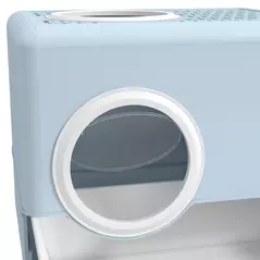 PawHut Enclosed Cat Litter Box, with Lid, Front Entry, Top Exit, Pull-Out Tray, Scoop - Blue - 8
