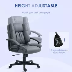 HOMCOM Office Chair, Computer Desk Chair, Mid Back Executive Chair with Adjustable Height and Swivel Rolling Wheels for Home Study, Dark Grey - 4