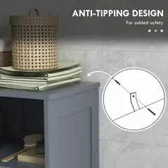 kleankin Three-Part Bathroom Storage Unit, with Shelf, Drawers & Cupboard - Grey - 7