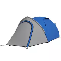 Outsunny Two-Man Dome Tent, with Front Vestibule - Blue/Grey - 1
