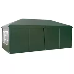 Outsunny 3 x 6m Pop-Up Gazebo, with Curtain Walls and Windows - Dark Green - 1