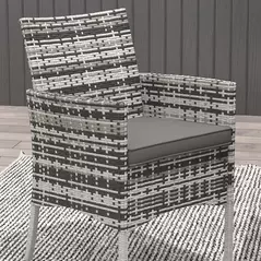 Outsunny Five-Pieces Rattan Dining Set - Mixed Grey - 9