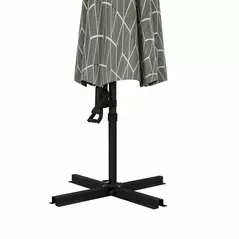 Outsunny 3(m) Convertible Cantilever Parasol and Centre-post Garden Parasol with Cross Base, 360° Rotation Banana Parasol with Crank Handle and 8 Ribs, Hanging Patio Umbrella, Black and White - 8