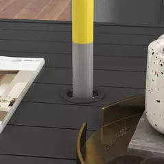 Outsunny 94 x 94 cm Garden Table with Parasol Hole, Outdoor Dining Garden Table for Four with Slatted Metal Plate Top, Dark Grey - 9