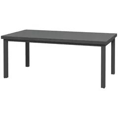 Outsunny Aluminium Garden Table for 6-8, 246 cm Extending Outdoor Dining Table Rectangle for Patio, Balcony - Charcoal Grey - 1