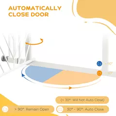 PawHut Pressure Fit Stair Gate Dog Gate w/ Auto Closing Door, Double Locking, Easy Installation, for 74-100cm Openings - White - 6