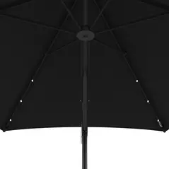 Outsunny 3(m) Solar LED Cantilever Parasol - Black - 9