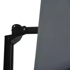 Outsunny 2.5m Wall Mounted Parasol, Hand to Push Outdoor Patio Umbrella with 180 Degree Rotatable Canopy for Porch, Deck, Garden, 250 cm, Dark Grey - 9