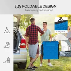 Outsunny Set of Two Sun Loungers, with Five-Position Reclining Backs - Blue - 7