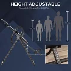 HOMCOM Foldable Gravity Inversion Table, Back Therapy Fitness Bench, with Soft Ankle Cushions, for Home - 7