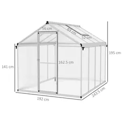 Outsunny 8 x 6ft Aluminium Frame Greenhouse - 3