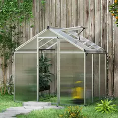 Outsunny 6 x 6ft Aluminium Frame Greenhouse - 2