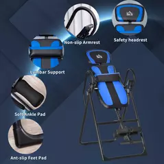 HOMCOM Foldable Gravity Inversion Table, Back Therapy Fitness Bench, with Soft Ankle Cushions, for Home - 5