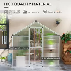 Outsunny 6 x 6ft Aluminium Frame Greenhouse - 4