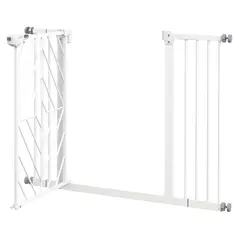 PawHut Pressure Fit Stair Gate Dog Gate w/ Auto Closing Door, Double Locking, Easy Installation, for 74-100cm Openings - White - 9
