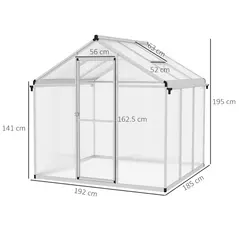 Outsunny 6 x 6ft Aluminium Frame Greenhouse - 3