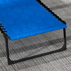 Outsunny Set of Two Sun Loungers, with Five-Position Reclining Backs - Blue - 9