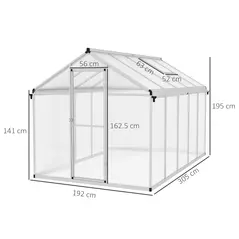 Outsunny 10 x 6ft Aluminium Frame Walk-In Greenhouse - 3