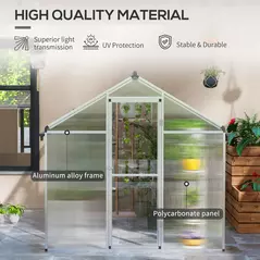 Outsunny 10 x 6ft Aluminium Frame Walk-In Greenhouse - 4