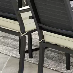 Outsunny 4-Piece Seat Cushions Pillow Replacement, Patio Chair Cushions Set with Ties for Indoor Outdoor, Beige - 7