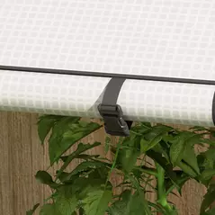 Outsunny Mini Greenhouse with 4 Wire Shelves, Portable Tomato Greenhouse, Upgraded Garden Grow House for Plants with Roll Up Door and Vents, 100 x 80 x 150cm, White - 9