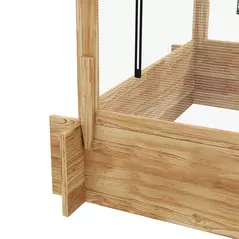 Outsunny 2-In-1 Wooden Greenhouse Planter Box - Natural - 9