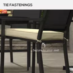 Outsunny 4-Piece Seat Cushions Pillow Replacement, Patio Chair Cushions Set with Ties for Indoor Outdoor, Beige - 5