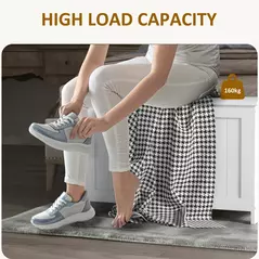 HOMCOM Storage Chest, Modern Storage Trunk with 2 Safety Hinges and Cut-out Handles, Wooden Toy Box for Living Room, Entryway, 76 x 40 x 48 cm, White - 7