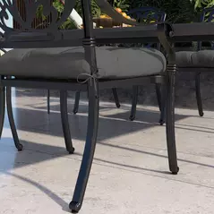 Outsunny 4-Piece Seat Cushion Pillows Replacement, Patio Chair Cushions Set with Ties for Indoor Outdoor, Charcoal Grey - 9