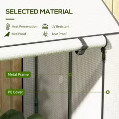 Outsunny Mini Greenhouse with 4 Wire Shelves, Portable Tomato Greenhouse, Upgraded Garden Grow House for Plants with Roll Up Door and Vents, 100 x 80 x 150cm, White - 4