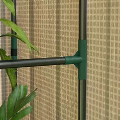 Outsunny Mini Greenhouse with 4 Wire Shelves, Portable Tomato Greenhouse, Upgraded Garden Grow House for Plants with Roll Up Door and Vents, 100 x 80 x 150cm, White - 8