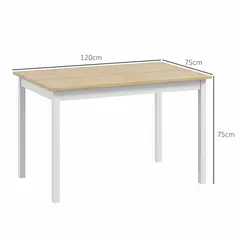 HOMCOM Four-Seater Farmhouse-Style Wooden Table - 3