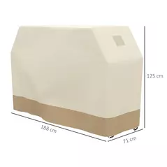 Outsunny 71W x 188Lcm PU Coated Protective Grill Cover - Beige - 3