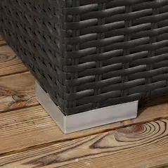 Outsunny Seven-Piece Rattan Garden Set, with Glass-Top Table - Black/Beige - 8