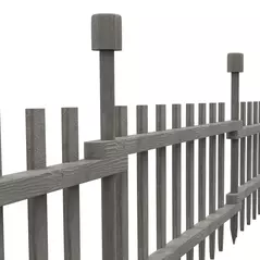 Outsunny 4PCs Wooden Garden Fencing Landscape Edging, Grey - 9