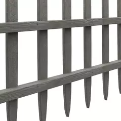 Outsunny 4PCs Wooden Garden Fencing Landscape Edging, Grey - 8