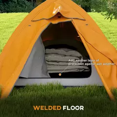 Outsunny Double Layer Camping Tent, 1-2 Man Backpacking Tent with Carry Bag, 2000mm Waterproof and Lightweight, Orange - 5