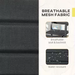 Outsunny Set of Two Aluminium Stacking Garden Chairs - Black - 5