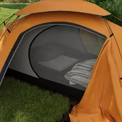 Outsunny Aluminium Frame Camping Tent Dome Tent with Removable Rainfly, 2000mm Waterproof, for 1-2 Man, Orange - 9