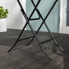 Outsunny Foldable PE Rattan Outdoor Coffee Table, Metal Frame Wicker Round Side Table, Coffee Table Side Table for Lawn, Garden, Mixed Brown - 8