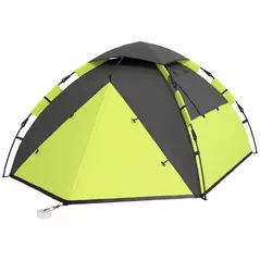 Outsunny Two-Man One Room Camping Tent, with Accessories - Green - 1