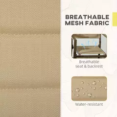 Outsunny Set of Two Aluminium Stacking Garden Chairs - Khaki - 5