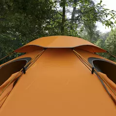 Outsunny Aluminium Frame Camping Tent Dome Tent with Removable Rainfly, 2000mm Waterproof, for 1-2 Man, Orange - 8