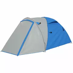 Outsunny Two-Man Dome Tent, with Front Porch and Accessories - Blue/Grey - 1