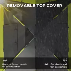 Outsunny Two-Man One Room Camping Tent, with Accessories - Green - 4