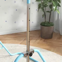 HOMCOM Kids Gymnastic Bar, with Adjustable Height, Foldable Horizontal Bars - Light Blue - 9