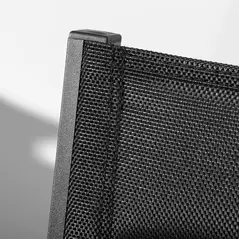 Outsunny Set of Two Aluminium Stacking Garden Chairs - Black - 8