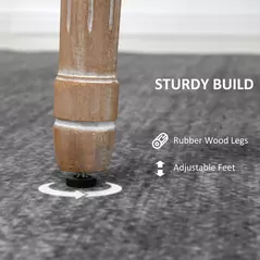 HOMCOM Set of Two French-Inspired Wooden Dining Chairs - Grey - 6