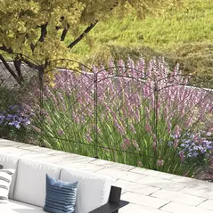 Outsunny Decorative Garden Fencing, 43in x 11.4ft Outdoor Picket Fence Panels, 8PCs Rustproof Steel Wire Landscape Flower Bed Border Edging Animal Barrier, Swirls - 2